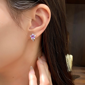 9 boucles d'oreilles simples en argent sterling 925 avec pierres naturelles rondes de 6 mm, anti-ternissement, pour femmes - Product Image 4