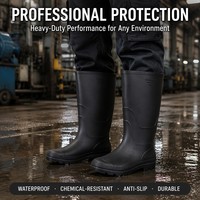 Bottes de travail longues et résistantes pour l'industrie lourde et l'exploitation minière, résistantes aux acides et aux alcalis, antidérapantes, imperméables, avec bord renforcé, pour le travail dans la boue