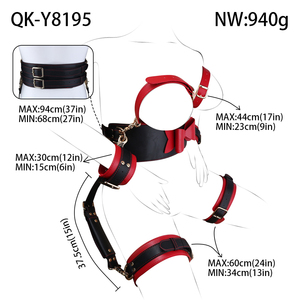 Ensemble de bondage QK-Y8195, bandage de poitrine, ceinture de fixation <span class=keywords><strong>des</strong></span> mains et <span class=keywords><strong>des</strong></span> <span class=keywords><strong>pieds</strong></span>, menottes, outil BDSM pour femmes et hommes, jeu érotique d'<span class=keywords><strong>esclave</strong></span> - Product Image 6