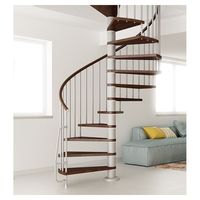 Escalier en colimaçon sur mesure, structure en acier, marches en bois massif, haute résistance, design moderne pour villa, appartement, école, hôpital
