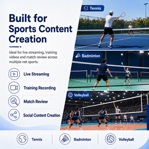 Support de téléphone double pour filet de tennis imprimé en 3D pour l'enregistrement de matchs, la diffusion en direct et l'entraînement - Product Image 2