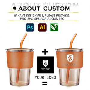 Gobelet en verre personnalisé en gros avec couvercle et enveloppes pour pailles pour gobelets à café en verre de 15 oz, cadeau d'affaires, verrerie - Product Image 2