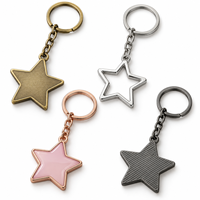 Porte-clés personnalisé sur mesure avec breloques étoiles assorties en métal plaqué, logo personnalisé, vente en gros, cadeau souvenir, fabricant OEM ODM en gros