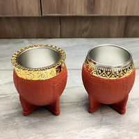 Emerit Custom Tasse à Yerba Maté Argentine 180 ml avec revêtement en acier inoxydable 18/8 et coque en cuir, et ensembles de bombillas