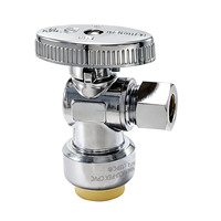 Robinet d'arrêt d'angle à double compression sans plomb CUPC NSF-61, chrome, robinet à 3 voies, robinet d'arrêt de toilette avec 2 poignées