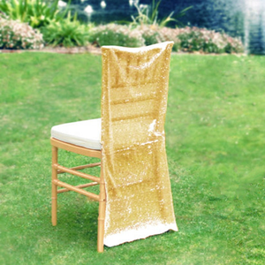 Gold and Red Wedding <b>Chair</b> <b>Sashes</b> Disposable 100% Polyester 13x35cm for Banquets & Home Use - Product Image 4