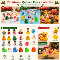 Canard en caoutchouc de Noël de 2,3 pouces, jouet coloré pour le bain, canards flottants de Noël, animaux de dessin animé, jeu aquatique, cadeau de fête, décoration
