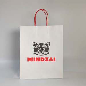 Sacs en papier kraft blanc et brun KM, sacs cadeaux, sacs de transport avec logos, impression personnalisée, sacs en papier pour boutique avec poignées - Product Image 5