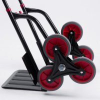 Carritos de acero personalizados de fábrica Boutique para almacén, 6 ruedas de escalada, pasamanos retráctiles, 120KGS