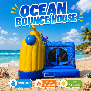 <span class=keywords><strong>Castillo</strong></span> Inflable Comercial con Temática Oceánica, <span class=keywords><strong>Castillo</strong></span> Submarino Inflable para Fiestas Infantiles en el Patio Trasero, con Tobogán - Product Image 1