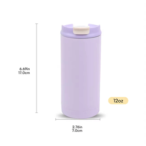 แก้วเก็บความร้อนแบบพกพา สแตนเลส 304 ปราศจากสาร BPA ขนาด 12 ออนซ์ ผนังสองชั้นสุญญากาศ พิมพ์โลโก้ได้ตามต้องการ เหมาะสำหรับเล่นกีฬา - Product Image 3