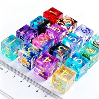 Ensemble de dés D6 en résine faits à la main, polyèdre personnalisé à bords vifs, jeu de société DND, Donjons et Dragons, 18 mm, forme de cube en résine