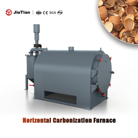 Four horizontal de carbonisation pour la production de biochar et l'amélioration des sols, adapté aux pailles, sciure de bois, briquettes et coquilles de palmiste