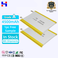 4.2V 4500MAH 626280 Baterai Isi Ulang 3.7V 3.8V Sel Lithium Ion Lifepo4 Semi-solid State 2000MAH 400MAH 5000MAH Bersertifikasi CE