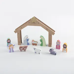 Beste Weihnachts geschenk Handwerk Traditionelle Krippe Set Spielzeug Holz Krippe Szene Geburt von Jesus