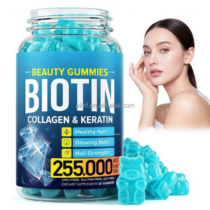 Suplemento de Colágeno y Queratina para un Cabello Saludable, Piel Radiante y Uñas Fuertes, Sin GMO, Sin Gluten, Sin Soya, 60 Gomitas, Gomitas de Belleza con Biotina - Product Image 1