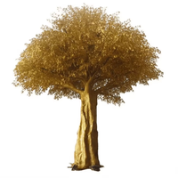 Arbre artificiel de banian doré de luxe personnalisable de 5,5 m de haut - pour le hall d'hôtel, le centre commercial, la villa, le spa, le café, le restaurant, la décoration intérieure