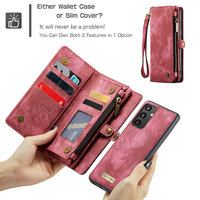 Étui en cuir avec housse de carte de crédit détachable pour Samsung S23 Ultra A12 A22 A13 A23 A14 A33 A34 A53 A54 A73 A74
