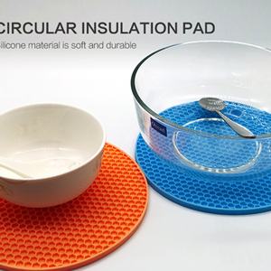 Posavasos y Manteles Individuales Redondos de Silicona con Diseño de Panal, Resistentes al Calor y de Madera Engrosada para la Cocina, Venta al por Mayor - Product Image 3