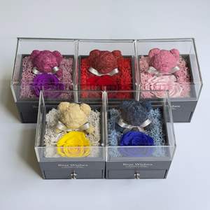 TC 2025 conservato roschio orso cassetto con collana per la festa della mamma regalo di san valentino rosa eterna gioielli fiore confezione regalo - Product Image 2