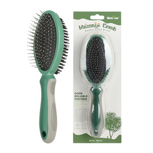 Brosse de massage confortable double face pour animaux de compagnie, auto-nettoyante, avec brosse à poils et aiguille - Product Image 5