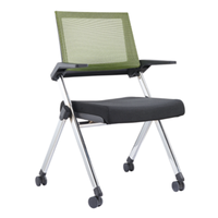 Chaise de formation en maille respirante avec roulettes silencieuses, sièges mobiles empilables pour salles de séminaire avec roulettes pour salles de réunion professionnelles