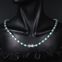 CM JEWELRY En gros Colliers tennis pour femmes en laiton plaqué, personnalisés, de mode raffinée, sertis de zircons