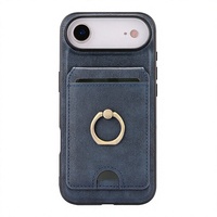 Casing Ponsel IPhone17 Air dengan Ring Holder, 16 Slot Kartu, Pengisian Daya Nirkabel, Gaya Vintage Kulit, Pelindung, Logo Dapat Disesuaikan