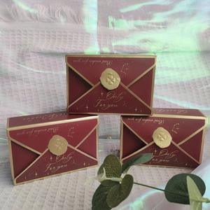 Boîte de papier enveloppe or rouge bleu avec poignée Emballage cadeau de mariage bonbon biscuit chocolat <span class=keywords><strong>macaron</strong></span> - Product Image 3