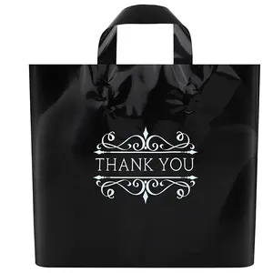 Custom Logo Print Carry Apparel Shoes Clothes Shopping Bag Plastic Garment Clothing Shop Shopping Tote Plastic Bag With Handle