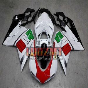 Cuerpo de inyección para <span class=keywords><strong>DUCATI</strong></span> 848 <span class=keywords><strong>1098</strong></span> 1198 CC S R 07 08 09 10 11 12 18No.9 848R 2007 2008 2009 2010 2011 2012 blanco rojo <span class=keywords><strong>Carenado</strong></span> - Product Image 2