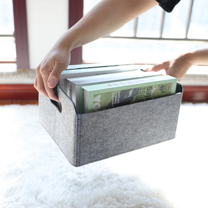 Cesta de almacenamiento de estilo nórdico plegable de fieltro, libros para sala de estar, juguetes, artículos diversos, Cubo de almacenamiento, caja de almacenamiento de mesa - Product Image 2