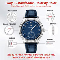 Montre automatique mécanique classique vintage de luxe résistante à l'eau avec logo personnalisé, en acier inoxydable 316L et verre saphir, vente en gros