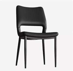 Kursi Makan gaya minimalis Nordik, kelas atas Modern dengan sandaran krim hitam, lampu meja makan pertengahan abad mewah - Product Image 1