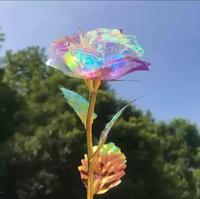 Cadeau pour la fête de Qixi, la Saint-Valentin - Boîte cadeau rose en or 24 carats - Rose unique en feuille d'or brillante