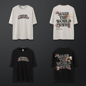 Camiseta de Algodón Personalizada para Hombre, Estilo Urbano, Camiseta con Estampado Personalizado, Camiseta de Manga Corta para Hombre de Talla Grande - Product Image 1