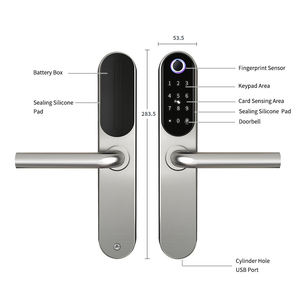 Không thấm nước IP65 chống cháy cerradura inteligente Keyless vân tay Mã bàn phím điện tử BLE ttlock khóa cửa cho nhà airbnb - Product Image 5