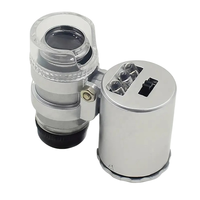 Portable 60X High Definition MagnifyingGlass with LED UV Light - Handheld Jeweler Loupe for Inspection