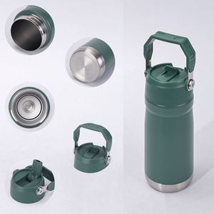 Custom Vacuum Insulated Stainless Steel Outdoor Sport Water <b>Bottle</b> 22oz 18 oz Water <b>Bottle</b> With <b>Straw</b> Lid and Portable Handle - Product Image 3
