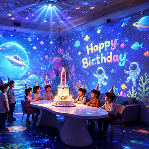 Système de projection immersive pour les anniversaires d'enfants, les salles de fête, les aires de jeux intérieures, les musées et les centres de jeux familiaux - Product Image 1