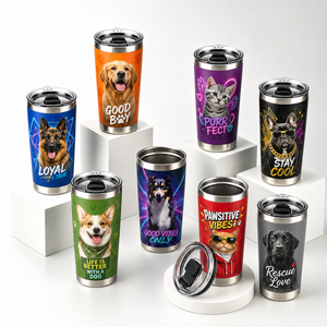Vaso de Viaje Personalizado de Acero Inoxidable 304 con Aislamiento al Vacío de Doble Pared, Impresión Láser Realista, Ecológico, Libre de BPA, con Tapa Deslizante - Product Image 1