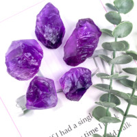 Pierre brute d'améthyste naturelle du Brésil de haute qualité, cristal de quartz améthyste violet foncé brut, pierre précieuse de guérison pour la fabrication de bijoux