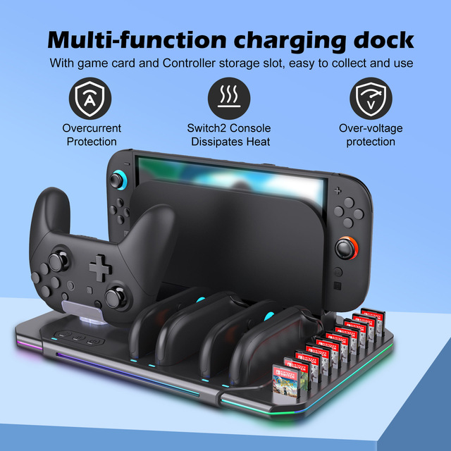 Hot New Multifunctional Charging Dock for Nintendo Switch 2 Pro Controller All in 1 TV Dock Storage Base for NS 2 Joycon
