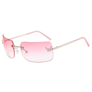 Gafas de Sol de Moda Y2K Estilo Spicy Girl, Montura Metálica sin Marco, Lentes Ópticas UV400, Montura de PC, Estilo Colorido, Unisex, Venta al Por Mayor - Product Image 1