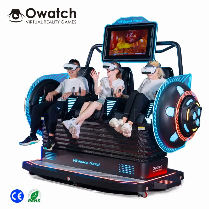 OWATCH yeni teknoloji 9d sanal gerçeklik sinema elektrik sistemi 3 koltuk 9D VR sinema