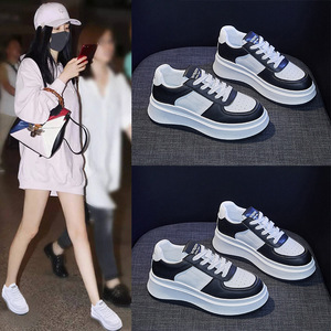 2023 printemps nouvelles petites chaussures blanches femmes à la mode semelle épaisse Matsuke chaussures étudiant respirant et confortable - Product Image 5