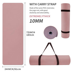 Tapete de <span class=keywords><strong>Yoga</strong></span> Personalizado de TPE Rosa de 6 mm, Impermeable, Ligero, <span class=keywords><strong>Grande</strong></span>, Apto para Hombres, Antideslizante para Exteriores, con Correa de Transporte - Product Image 2