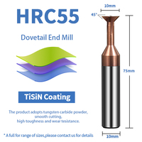 HANDERK mejor precio carburo de tungsteno Dovetail End Mill Set HRC55 Dovetail Fresa para herramienta CNC