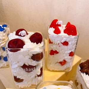 Bougie parfumée créative en cire de soja Cupcake aux fruits fraise gâteau d'anniversaire bougie d'aromathérapie pour la décoration de la maison cadeau - Product Image 4