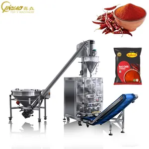 Red Chilli Powder Auger Filler Dosing Roll Film Vertical Packing Machine Pepper Powder VFFS Pillow Bag Packaging Machine